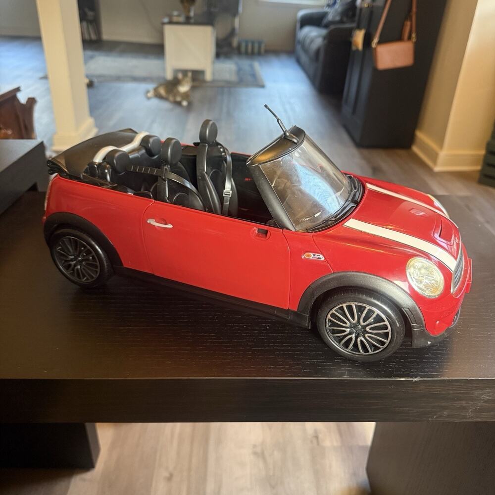 Mattel Barbie Ken My Cool Mini Cooper Convertible Red White Stripes Toy Car 2012